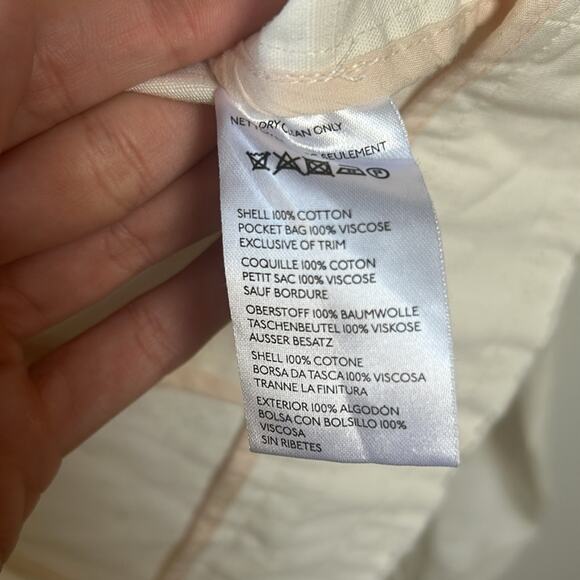 Anthropologie Pilcro Double Breasted Crop Fray Hem Blazer in Cream X-Large NWT - Picture 8 of 8